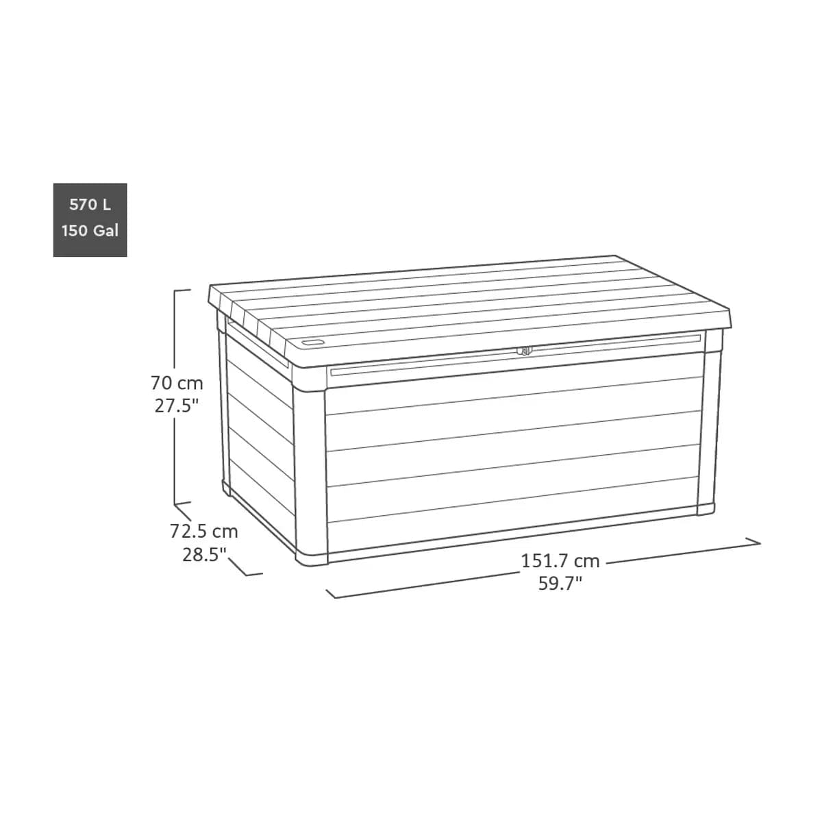 Keter Premier 570L Plastic Storage Box – Grey - Image 5